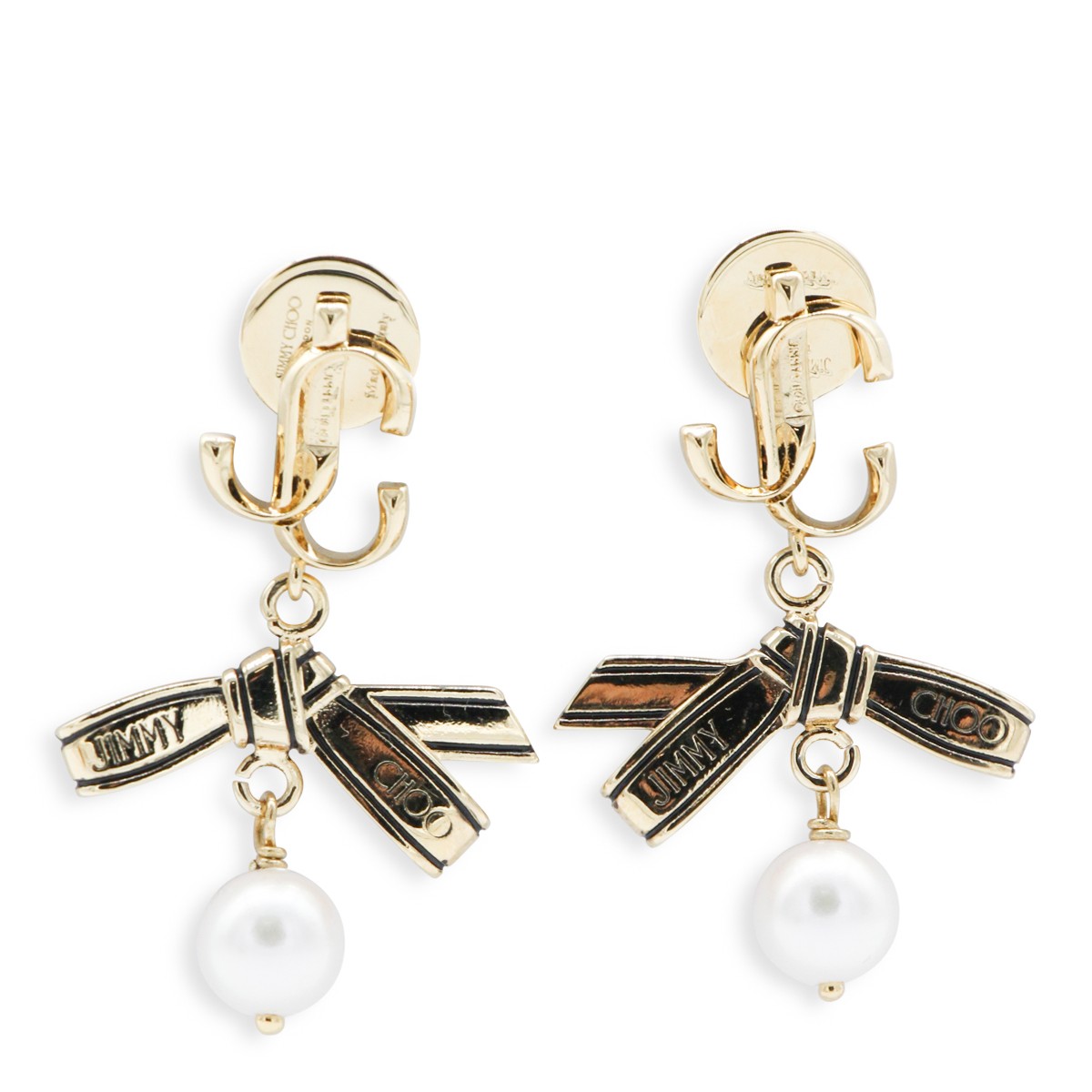 GOLD BLACK AND WHITE METAL EARRING