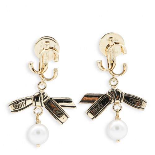 GOLD BLACK AND WHITE METAL EARRING