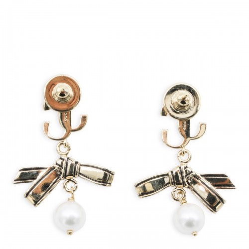 GOLD BLACK AND WHITE METAL EARRING