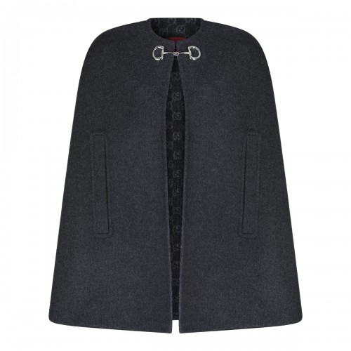 GREY WOOL CAPE