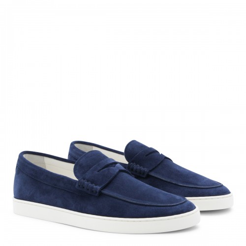 NAVY SUEDE LOAFERS
