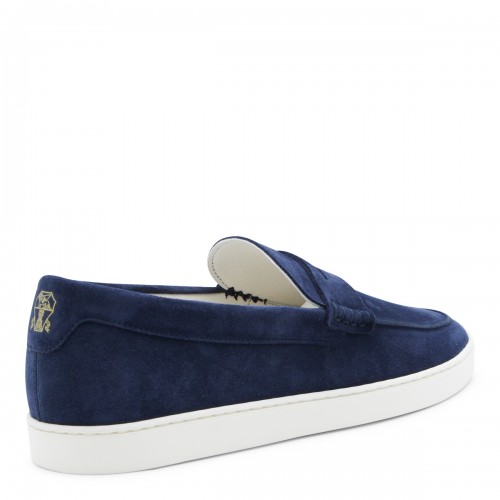 NAVY SUEDE LOAFERS