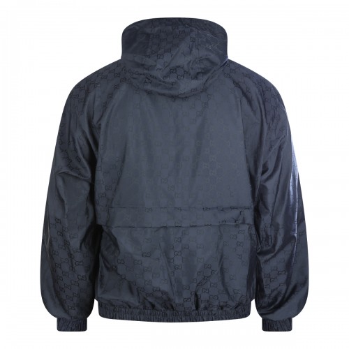 NAVY NYLON CASUAL JACKET