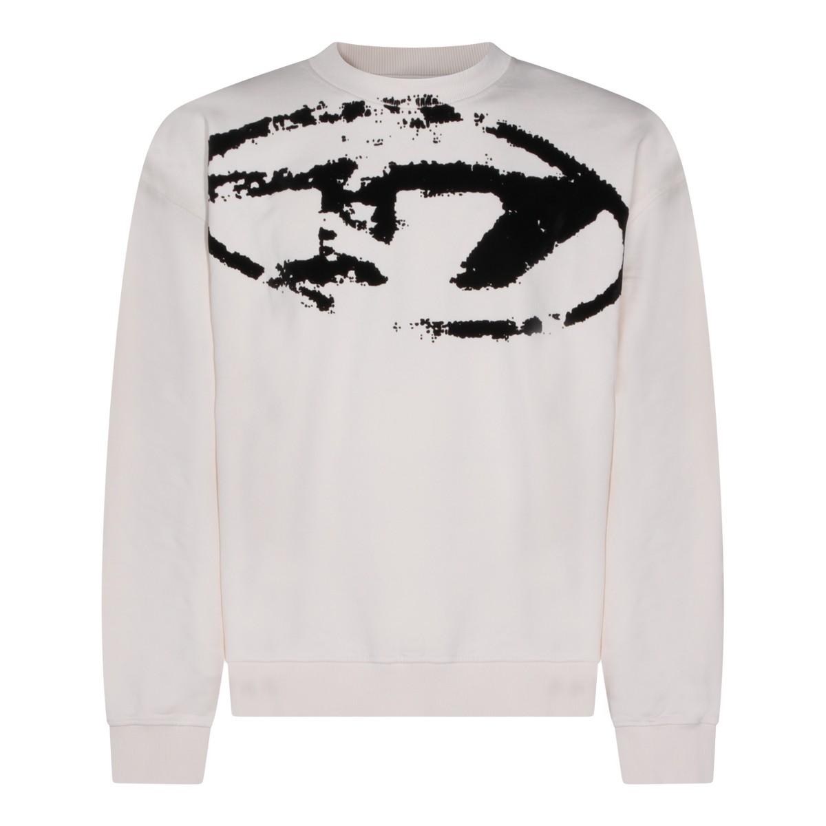 WHITE COTTON LOGO SWEATSHIRT