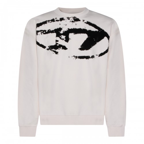 WHITE COTTON LOGO SWEATSHIRT