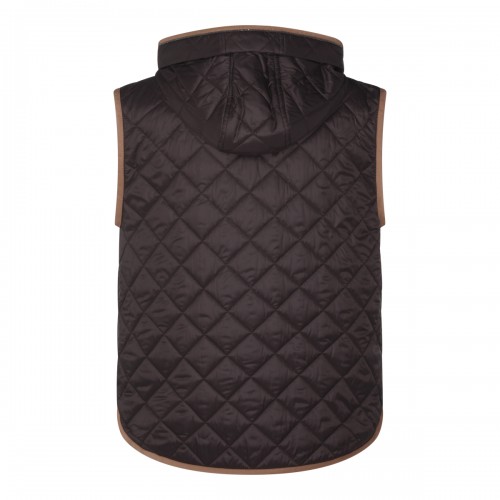 BLACK NYLON DOWN VEST JACKET