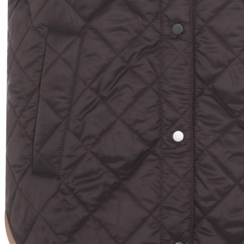 BLACK NYLON DOWN VEST JACKET