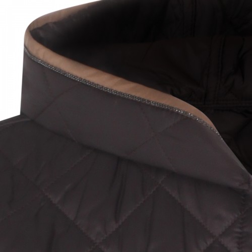 BLACK NYLON DOWN VEST JACKET