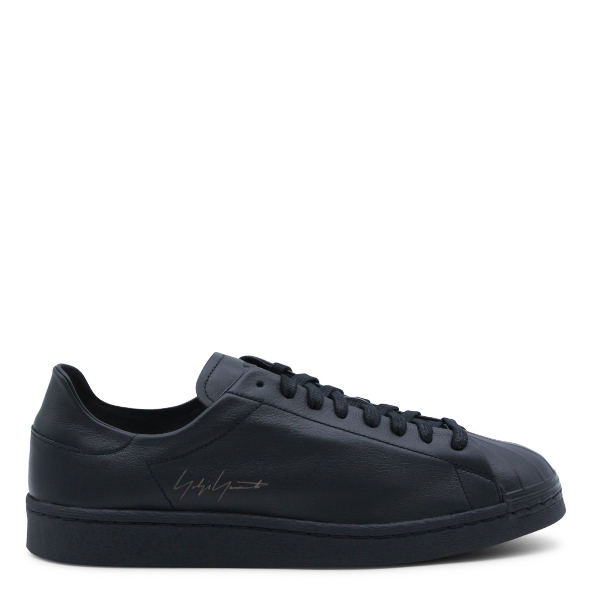 BLACK LEATHER SUPERSTAR SNEAKERS