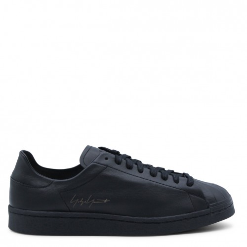 BLACK LEATHER SUPERSTAR SNEAKERS