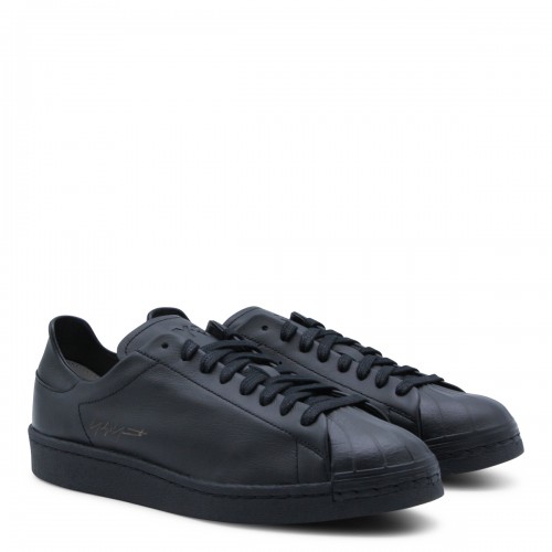 BLACK LEATHER SUPERSTAR SNEAKERS