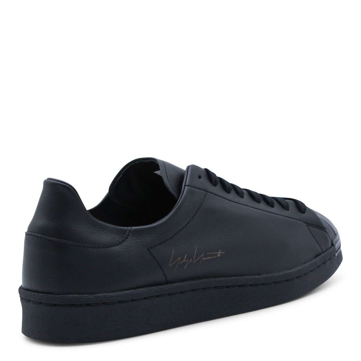 BLACK LEATHER SUPERSTAR SNEAKERS
