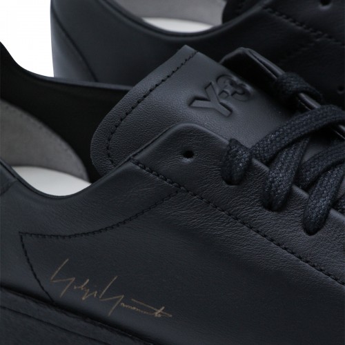 BLACK LEATHER SUPERSTAR SNEAKERS