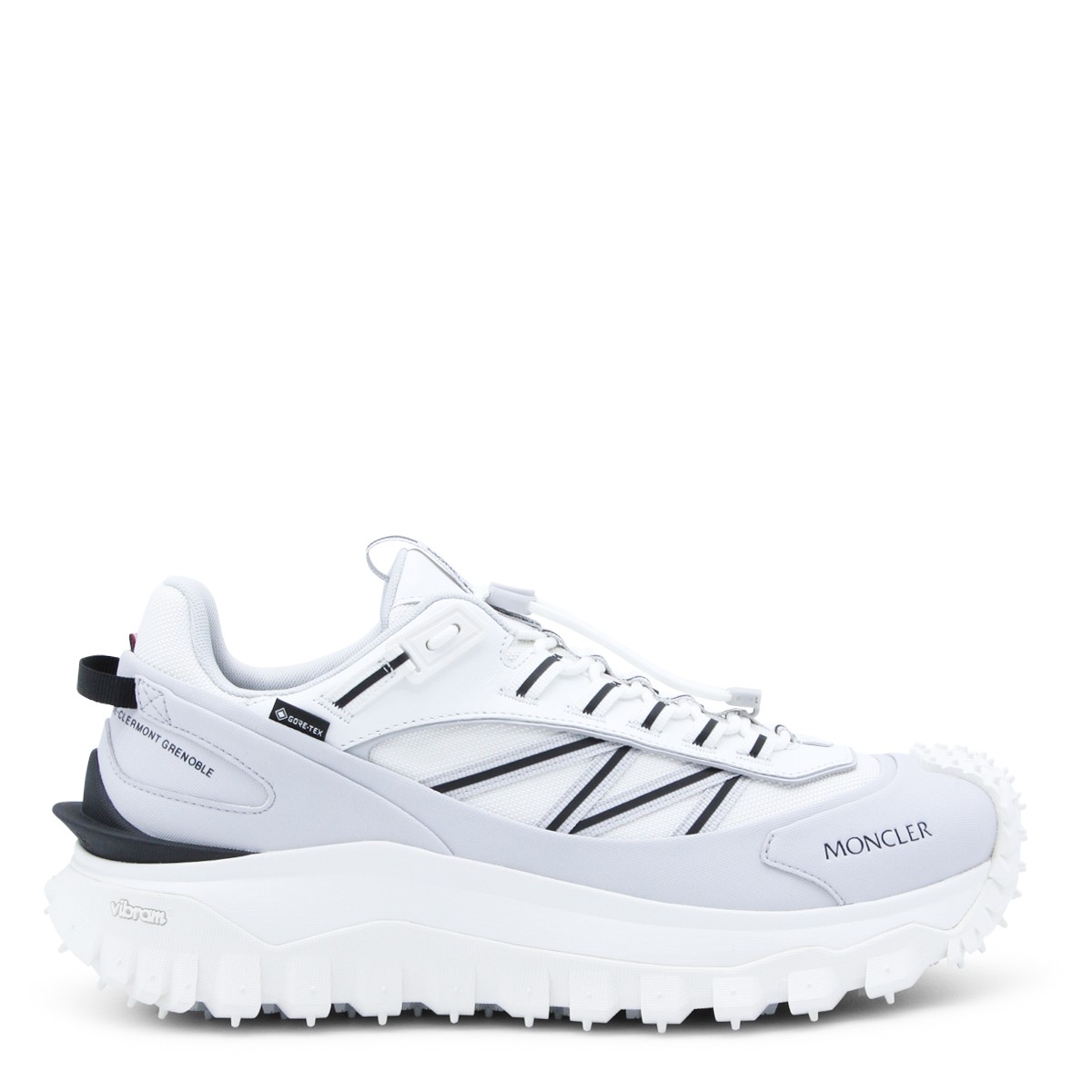 WHITE AND GREY LEATHER SNEAKERS