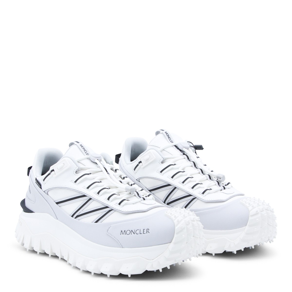 WHITE AND GREY LEATHER SNEAKERS