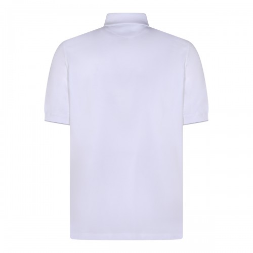 WHITE COTTON LOGO POLO SHIRT 