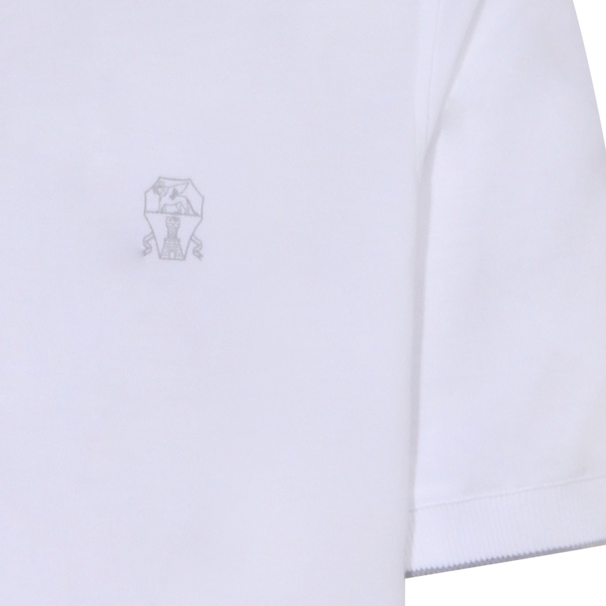 WHITE COTTON LOGO POLO SHIRT 