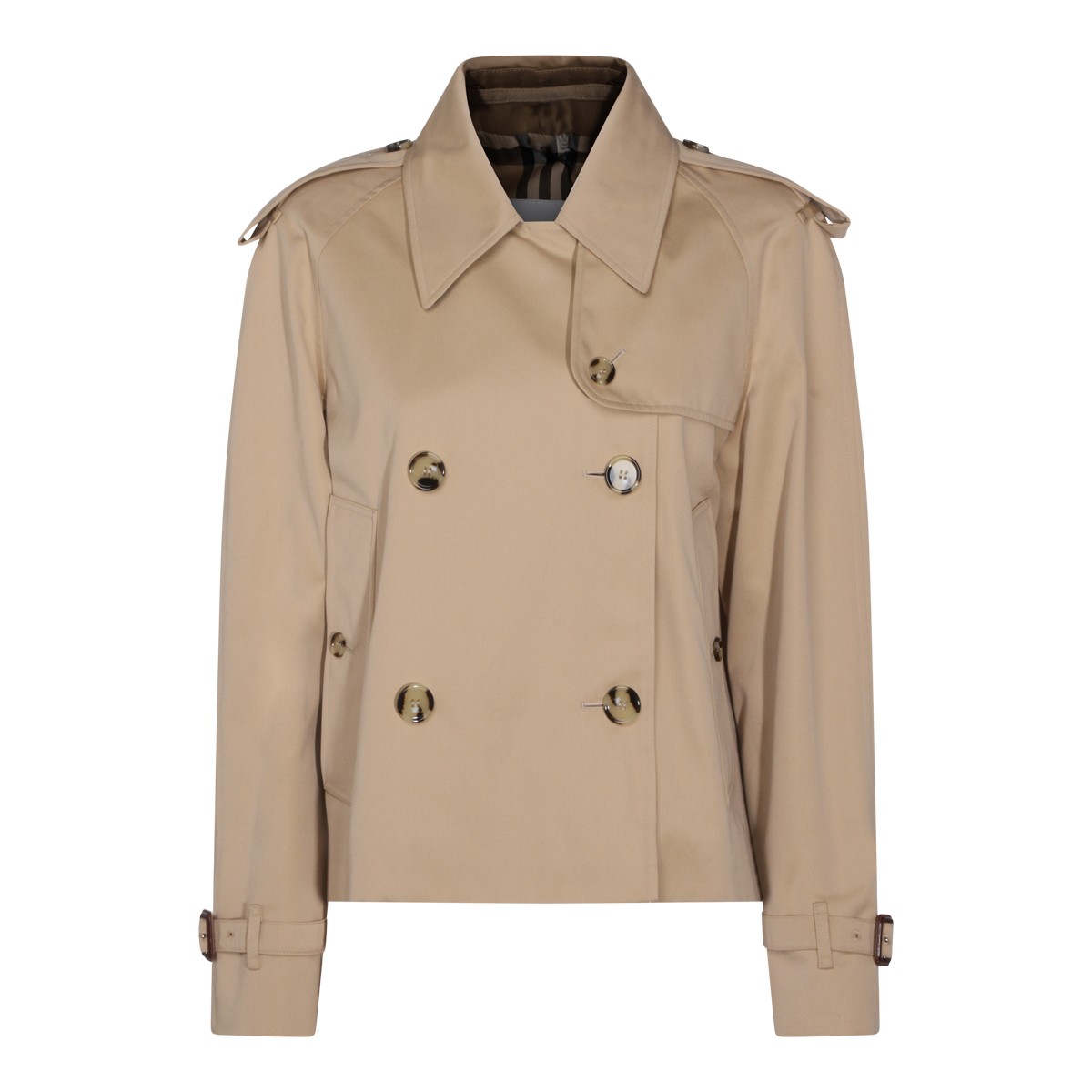 HONEY COTTON CROPPED TRENCH COAT