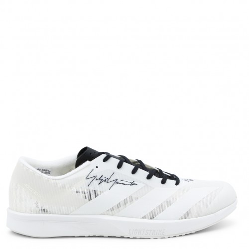 WHITE AND BLACK LEATHER ADIZERO RC6 SNEAKERS