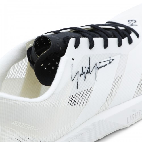 WHITE AND BLACK LEATHER ADIZERO RC6 SNEAKERS