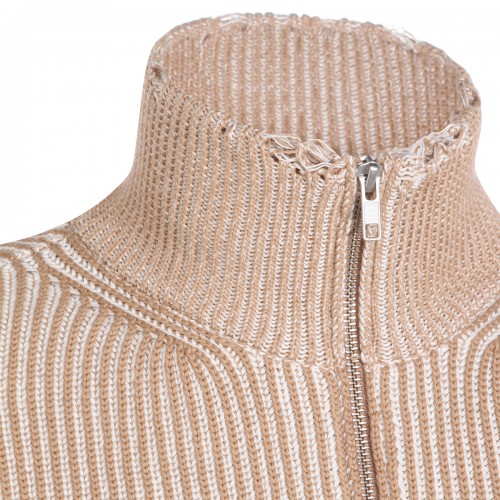 CAMEL CHALK COTTON SWEATER