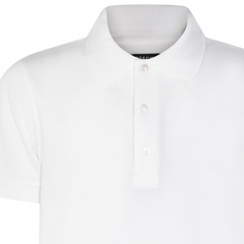 WHITE COTTON POLO SHIRT