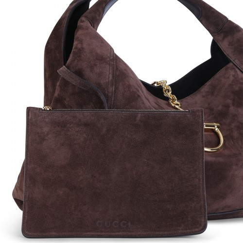 CHOCOLATE SUEDE SOFTBIT TOTE BAG