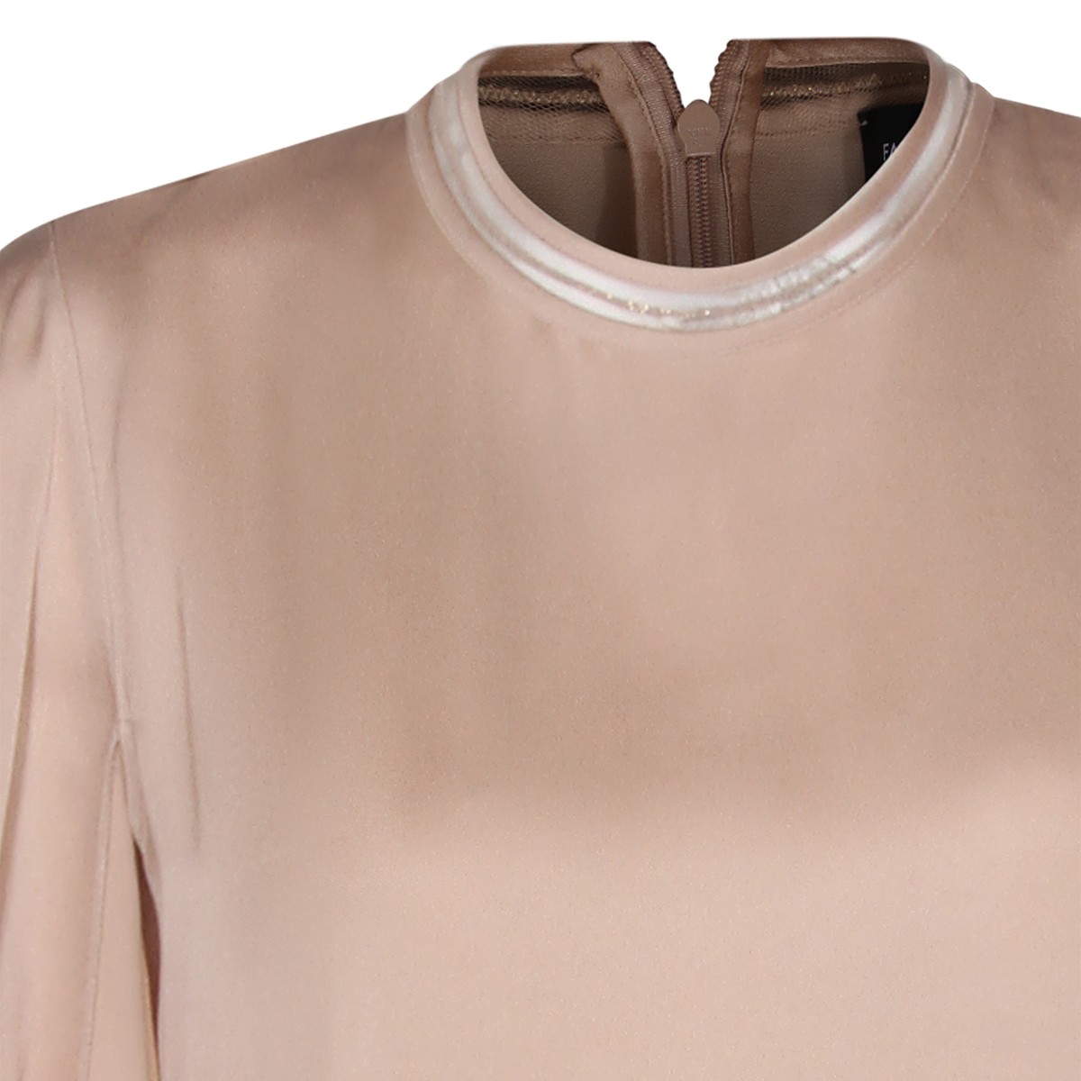 BEIGE VISCOSE MIDI DRESS