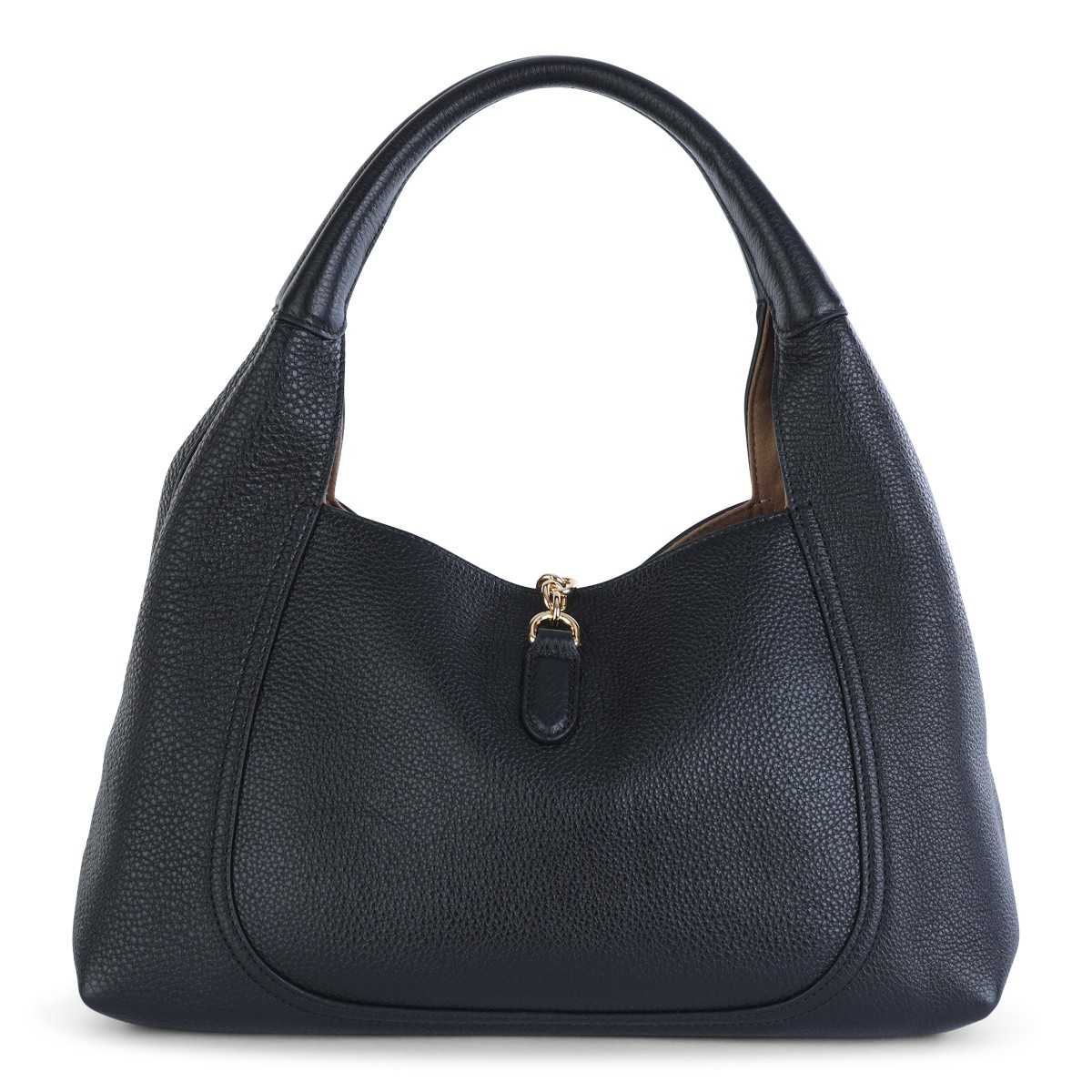 BLACK LEATHER SOFTBIT TOTE BAG