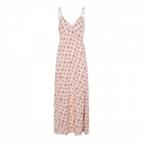 PINK VISCOSE MIDI DRESS