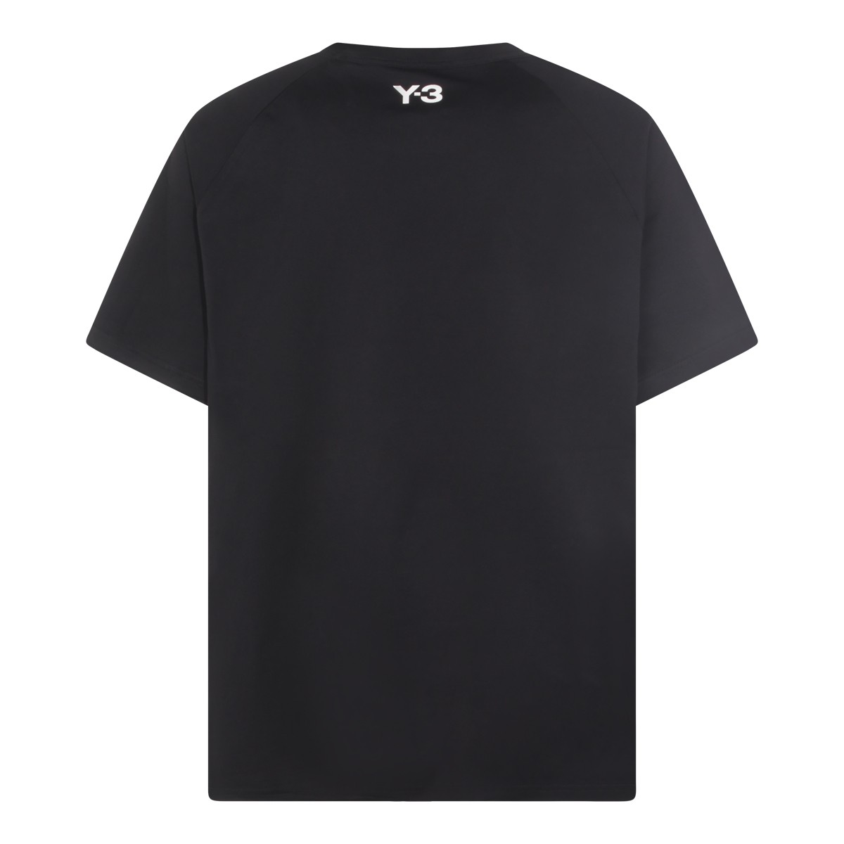 BLACK COTTON THREE STRIPES T-SHIRT
