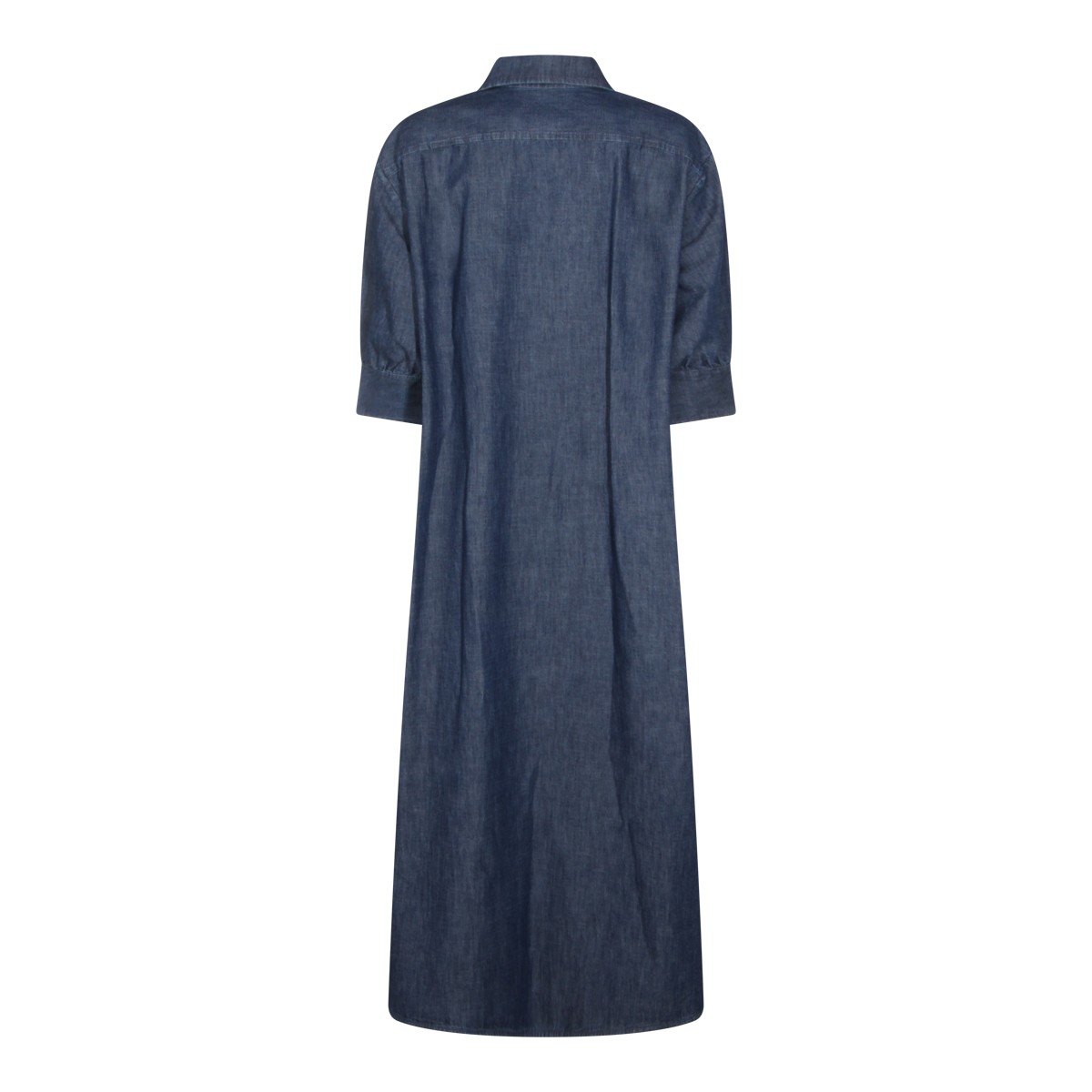 INDIGO COTTON BUTTON LONG DRESS
