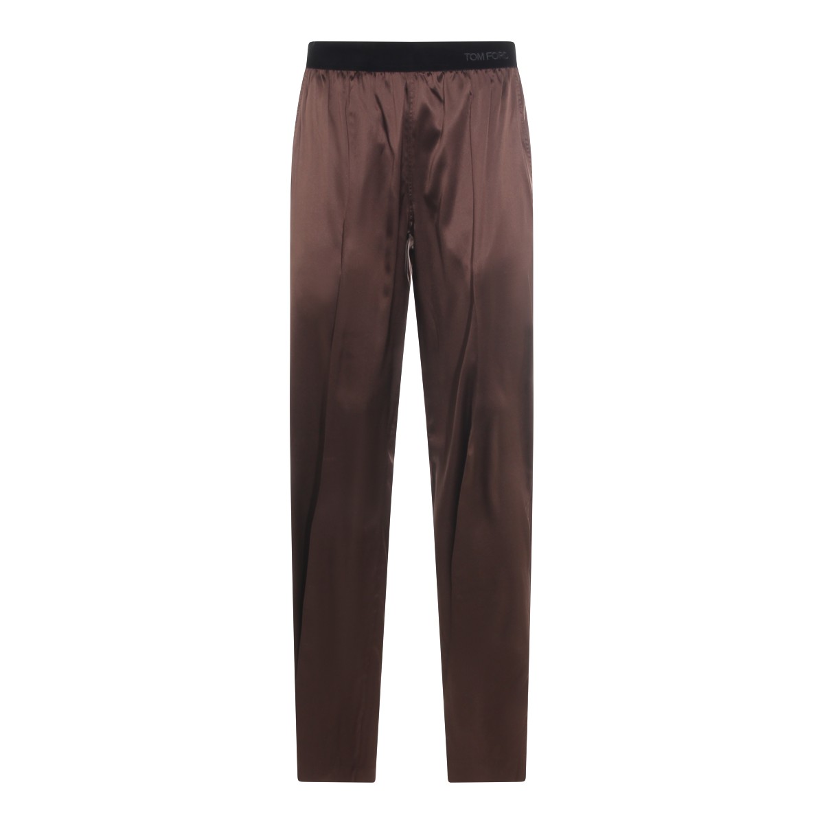 BROWN SILK PANTS