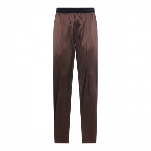 BROWN SILK PANTS