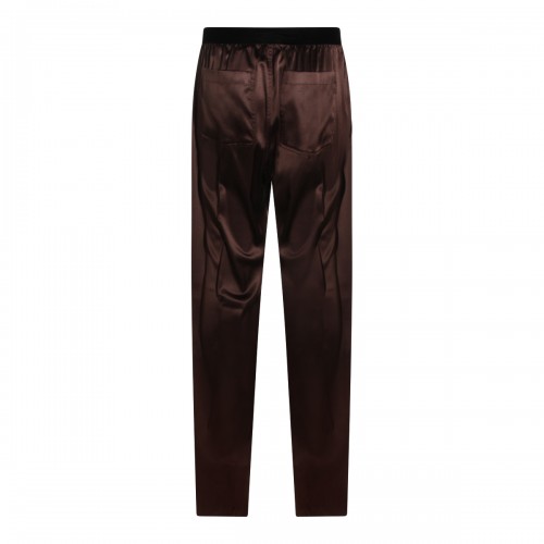 BROWN SILK PANTS