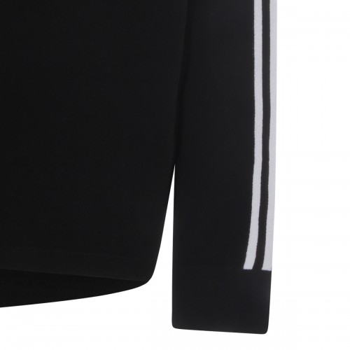BLACK AND CHALK WHITE TECH THREE STRIPES SWEATSHIRT