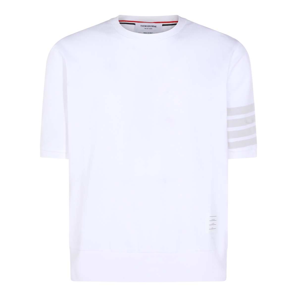 WHITE COTON FOUR BAND T-SHIRT