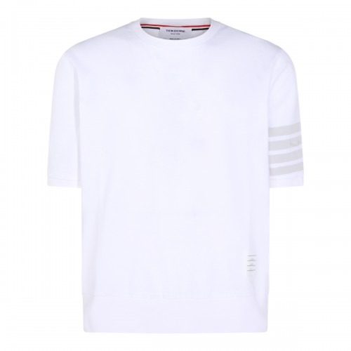 WHITE COTON FOUR BAND T-SHIRT
