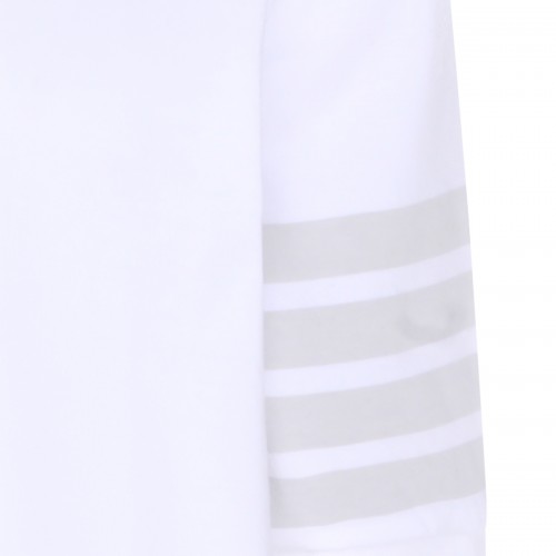 WHITE COTON FOUR BAND T-SHIRT