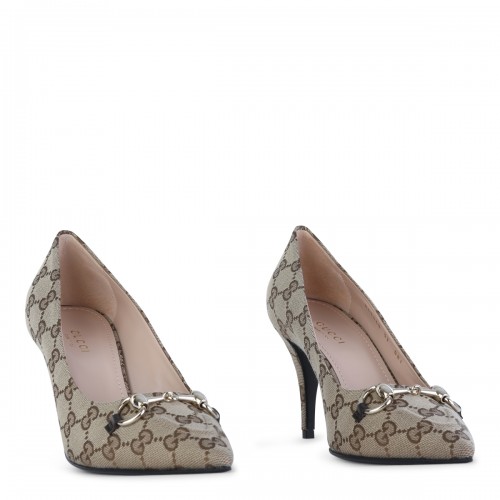 BEIGE MORSETTO LOGO HEELS 2