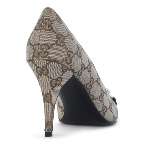 BEIGE MORSETTO LOGO HEELS
