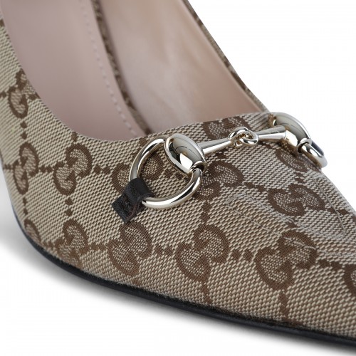 BEIGE MORSETTO LOGO HEELS