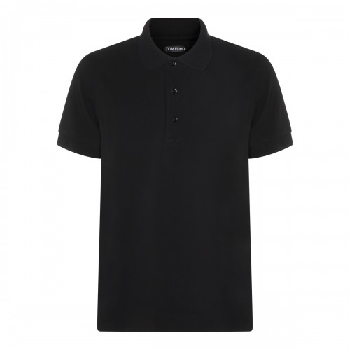 BLACK COTTON POLO SHIRT