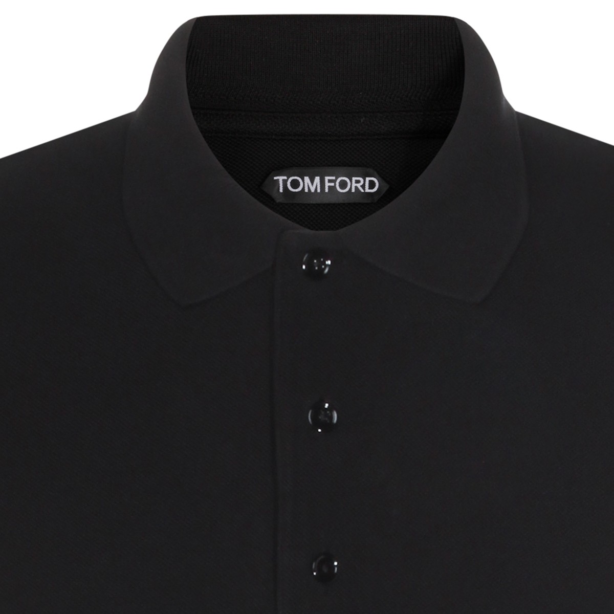 BLACK COTTON POLO SHIRT