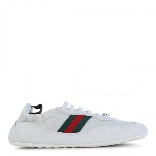 WHITE LEATHER SHIFT SNEAKERS