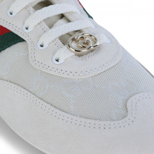 WHITE LEATHER SHIFT SNEAKERS