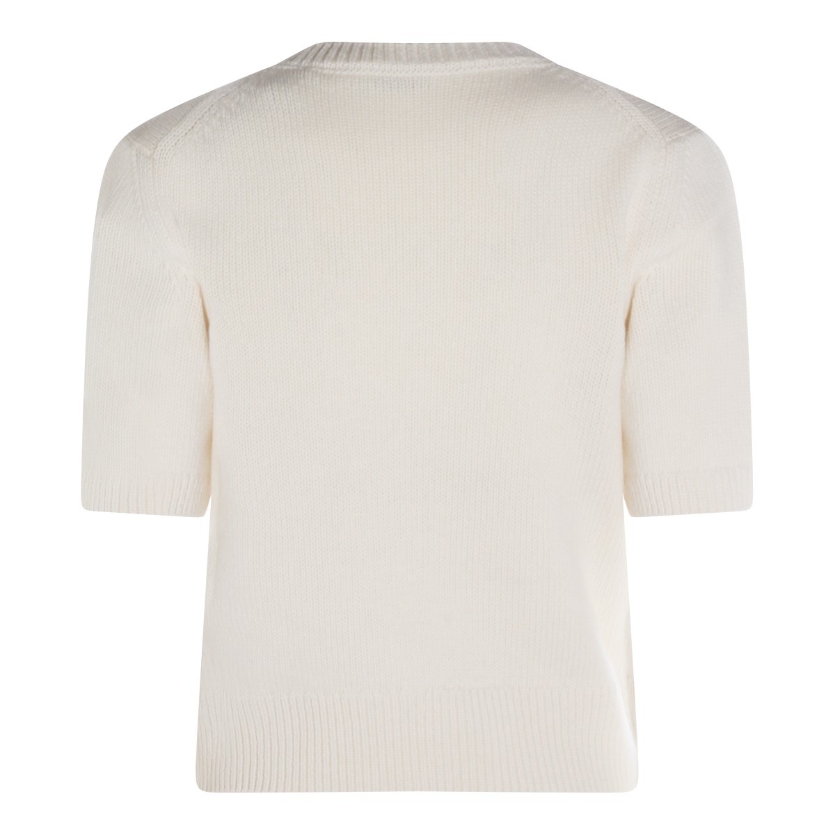 WHITE WOOL AND CASHMERE BLEND KNITWEAR