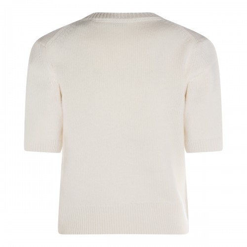 WHITE WOOL AND CASHMERE BLEND KNITWEAR
