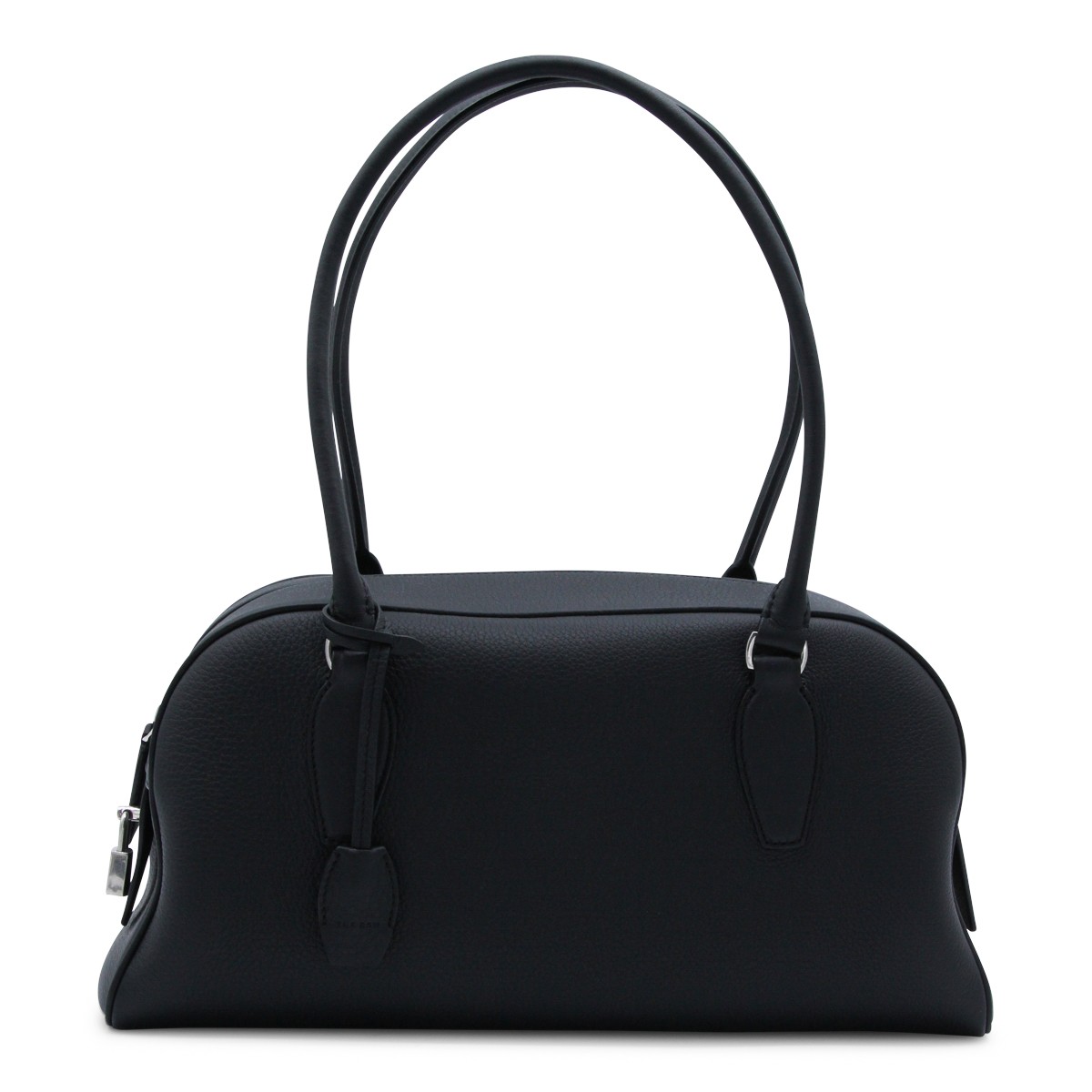 BLACK LEATHER E/W INDIA TOP HANDLE BAG