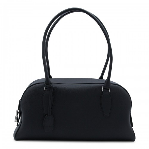 BLACK LEATHER E/W INDIA TOP HANDLE BAG